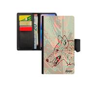 Coque rabat iPhone XS Max simili cuir portefeuille loup Rouge multicolore animal portable plume 256 Go couleur dessin PU chien