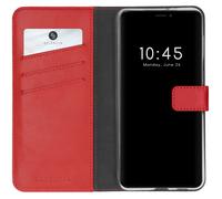 Coque rabattable en cuir véritable Selencia Apple iPhone 13 - rouge
