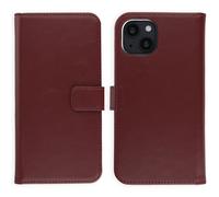 Coque rabattable en cuir véritable Selencia Apple iPhone 15 - Bordeaux