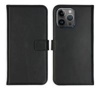 Coque rabattable en cuir véritable Selencia Apple iPhone 15 Pro Max - Noir
