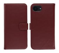 Coque rabattable en cuir véritable Selencia Apple iPhone 17e / 16e - Bordeaux