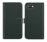 Coque rabattable en cuir véritable Selencia Apple iPhone 17e / 16e - Vert
