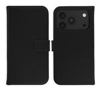 Coque rabattable en cuir véritable Selencia Apple iPhone 18 Pro / 17 Pro - Noir