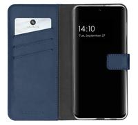 Coque rabattable en cuir véritable Selencia Samsung Galaxy A32 (4G) - Bleu