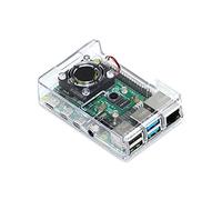 Coque Raspberry Pi 4 avec ventilateur, coque de protection pour Raspberry Pi 4/Raspberry Pi 4B/Raspberry Pi 4 modèle B (transparent)