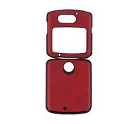 Coque et étui téléphone mobile AVIZAR Coque pour Motorola Razr 5G Conception en 2 parties Aspect cuir vieilli Rouge