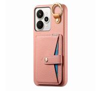 COQUE Realme 15 Pro avec Crochet, Support, Anti-Choc Téléphone Housse avec Miroir intégré, Texture Cuir Étui Protecteur Slim pour Realme 15 Pro-Rose