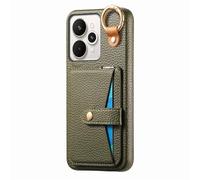 COQUE Realme 15 Pro avec Crochet, Support, Anti-Choc Téléphone Housse avec Miroir intégré, Texture Cuir Étui Protecteur Slim pour Realme 15 Pro-Vert