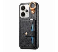 COQUE Realme 15 Pro avec Crochet, Support, Anti-Choc Téléphone Housse avec Miroir intégré, Texture Cuir Étui Protecteur Slim pour Realme 15 Pro-Noir