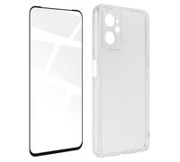 Coque Realme 9i, Oppo A76 et A96 Silicone Souple Film Verre Trempé 9H noir