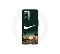 Coque Realme V23 nike logo arrière-plan Palmiers de Californie la nuit