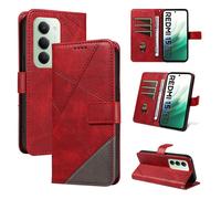 Coque REDMI 15 5G (169), Rabat Portefeuille de Protection Cuir PU Etui, Magnétique Housse - Rouge multicolore HOUSSE