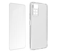 Coque pour Xiaomi Redmi Note 11 et Note 11s Silicone Souple et Film Verre Trempé 9H transparent