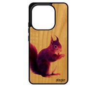 Coque Redmi Note 14 4g Europe En Bois Silicone Ecureuil Design Peinture Animaux Mignon Nature Foret Antichoc Made In France Pour Xiaomi