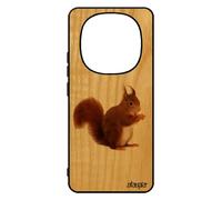 Coque Redmi Note 14 Pro/14 Pro+ Plus 5g Bois Silicone Ecureuil Roux Design Smartphone Noir Nature Bumper Orange Animal Jolie Pour Xiaomi