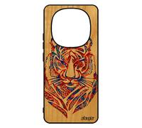 Coque Redmi Note 14 Pro/14 Pro+ Plus 5g Bois Silicone Tigre Tribal Couleur Etui Case Pastel Garcon Tattoo Animaux Dessin Bleu Pour Xiaomi