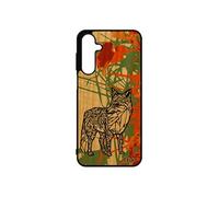 Coque renard antichoc A16 4G 5G en vrai bois silicone telephone futé polaire fille gel tribal dessin ethnique de luxe pour Samsung galaxy