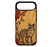Coque Renard Pour Iphone 17 Air Bois Naturel Silicone Portable Art Azteque Dessin Tribal Malin Jolie Original Marron Case Roux