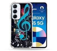 Coque Renforcé Pour Samsung Galaxy A55 5g Musique Cle Sol Bleu