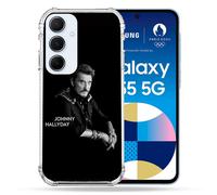 Coque Renforcé Pour Samsung Galaxy A55 5g Musique Johnny Hallyday Noir