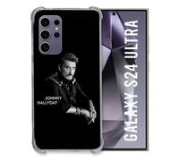 Coque Renforcée Compatible Magsafe Pour Samsung Galaxy S24 Ultra Musique Johnny Hallyday Noir