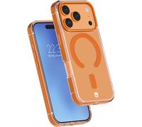 Coque renforcée MagSafe iPhone 17 Pro METAL 2m Transparente Contour Métal Orange + Garantie à vie Force Case