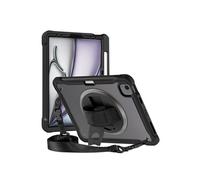 Coque Renforcée pour iPad Air 13" 2025 avec Bandoulière et Support Vidéo Noir