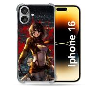 Coque Renforcée Pour Apple Iphone 16 Manga Attaque Titans Mikasa