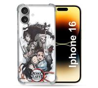 Coque Renforcée Pour Apple Iphone 16 Manga Demon Slayer Blanc