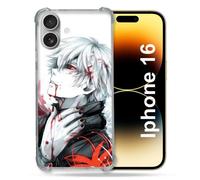 Coque Renforcée Pour Apple Iphone 16 Manga Tokyo Ghoul Kaneki Blanc