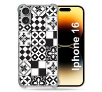 Coque Renforcée Pour Apple Iphone 16 Plus Texture Carreau Ciment Noir