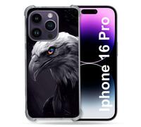 Coque Renforcée Pour Apple Iphone 16 Pro Animal Aigle Royal Noir