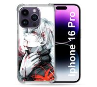 Coque Renforcée Pour Apple Iphone 16 Pro Manga Tokyo Ghoul Kaneki Blanc