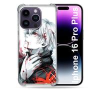 Coque Renforcée Pour Apple Iphone 16 Pro Plus Manga Tokyo Ghoul Kaneki Blanc