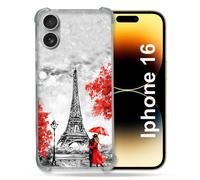 Coque Renforcée Pour Apple Iphone 16 Voyage France Paris Rouge
