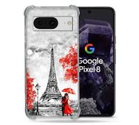 Coque Renforcée Pour Google Pixel 8 Voyage France Paris Rouge