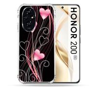 Coque Renforcée Pour Honor 200 5g Amour Coeur Rose Montant Sur Noir