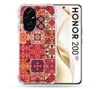 Coque Renforcée Pour Honor 200 5g Texture Carreau Ciment Rouge