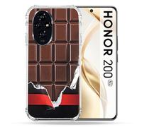 Coque Renforcée Pour Honor 200 5g Texture Trompe Oeil Chocolat