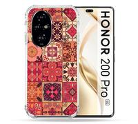 Coque Renforcée Pour Honor 200 Pro 5g Texture Carreau Ciment Rouge