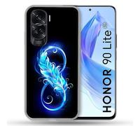 Coque Renforcée Pour Honor 90 Lite 5g Texture Plume Infini Bleu
