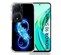 Coque Renforcée Pour Honor 90 Smart 5g Texture Plume Infini Bleu
