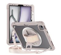 Coque Renforcée pour iPad Air 13" 2025 avec Bandoulière et Support Vidéo Beige