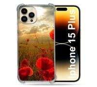 Coque Renforcée Pour Iphone 15 Plus (6.7) Fleur Coquelicot