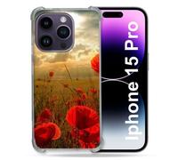 Coque Renforcée Pour Iphone 15 Pro (6.1) Fleur Coquelicot