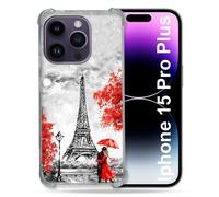 Coque Renforcée Pour Iphone 15 Pro Plus (6.7) Voyage France Paris Rouge