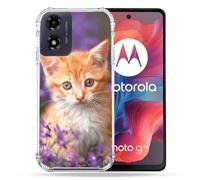 Coque Renforcée Pour Motorola G04 4g Animal Chat Violet