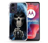 Coque Renforcée Pour Motorola G04 4g Tete De Mort Doigt