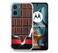 Coque Renforcée Pour Motorola G05 / E15 Texture Trompe Oeil Chocolat
