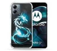 Coque Renforcée Pour Motorola G14 4g Fantastique Dragon Bleu